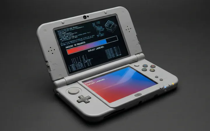Een New 3DS met custom firmware tijdens het modden